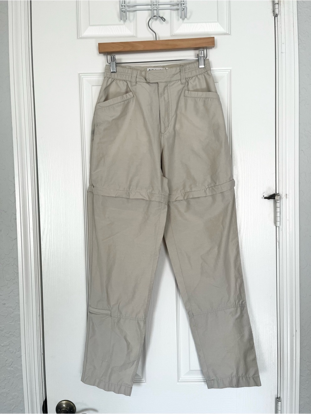 Casual Beige Convertible Women's Pants